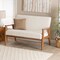 Baxton Studio Stratton Mid-Century Modern Cream Boucle Fabric and Walnut Brown Finished Wood Loveseat 228-12961-ZORO - alternate 2